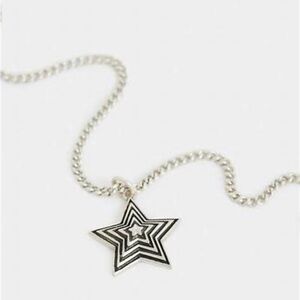 All Saints Silver Cosmo Star Necklace